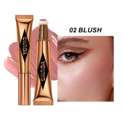 YOUNG VISION Air Cushion Powder Blusher - High Gloss Stick Rouge Makeup Liquid, 6 Color Options