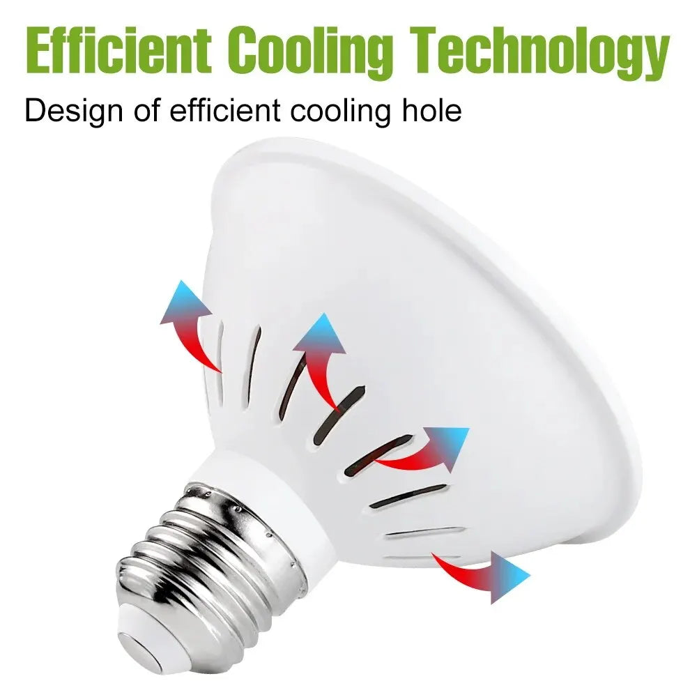 E27 LED Plant Grow Light – Full Spectrum for Indoor Hydroponics, Flower, Seedling, Vegetables – AC85V-265V Growth Box Bulb
