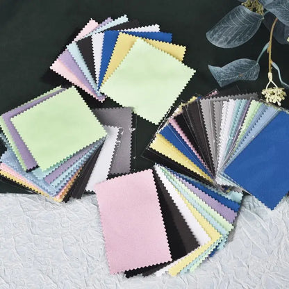 50pcs Silver Polishing Cloths – Soft Cleaning Wipes for Necklaces, Rings & Jewelry Care (10x6.5cm & 8x8cm)