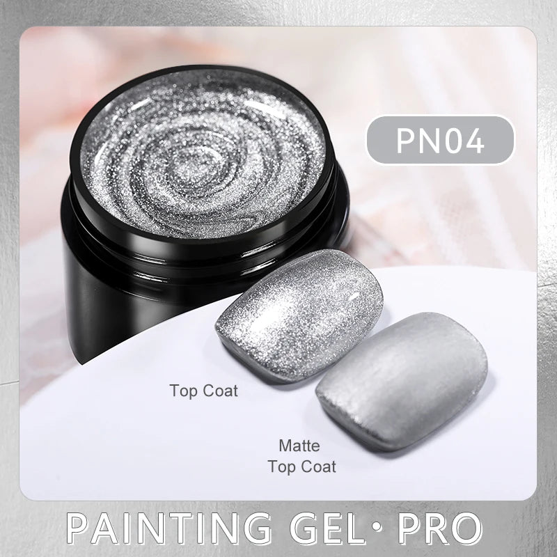 BORN PRETTY 5ML Super Silver Metallic Gel Nail Polish - Mirror Chrome Effect, Semi-Permanent Metal Painting Gel for DIY Nails
