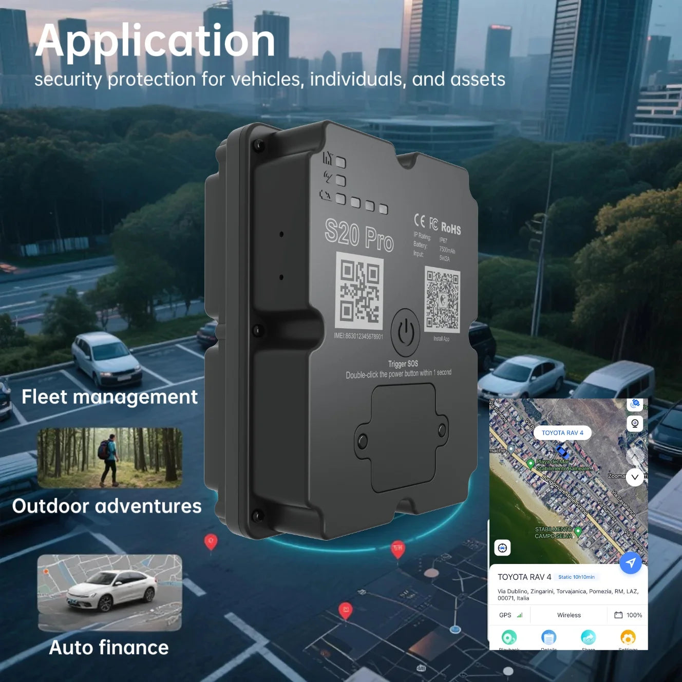 Hidden 4G GPS Tracker for Car, Truck & Motorcycle – 5M Accuracy Real-Time Tracking Device with Geo-Fencing & App Alerts