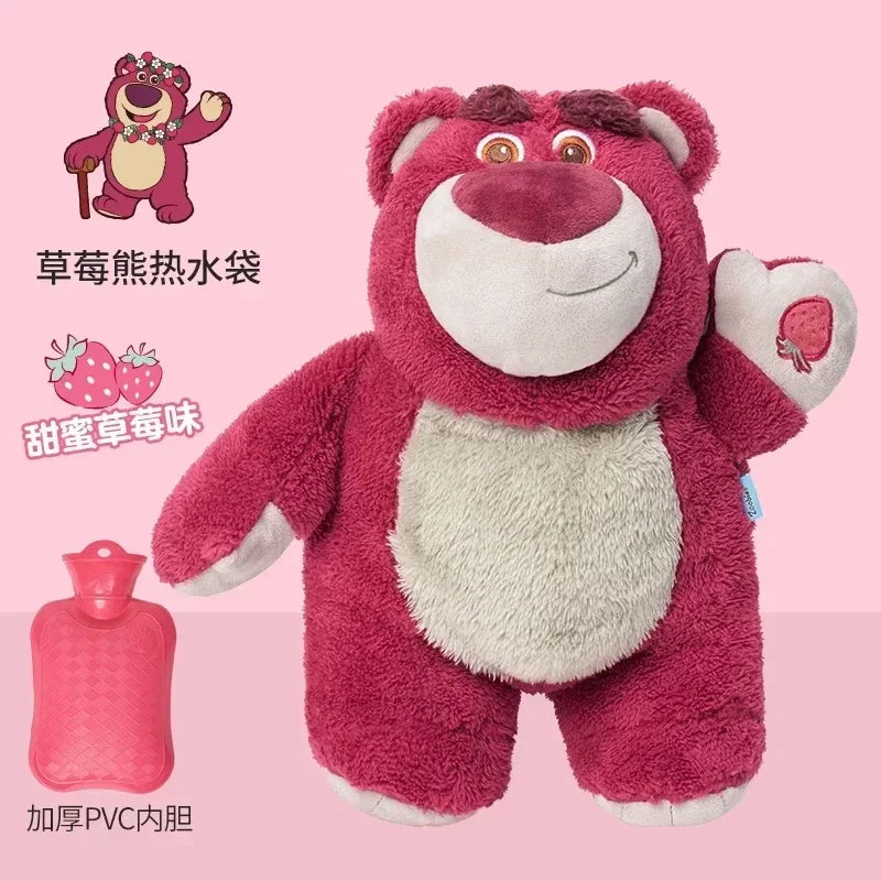 Disney Plush Hand Warmer Bottles - Stitch, Angel, Lotso, Pooh Bear, Dumbo Hot Water Hand Bag, Portable Warm Gift for Girls