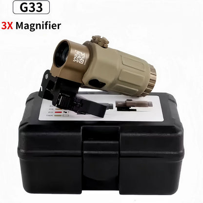 Tactical Magnifier Scope - G33/G43/G45 3X 5X Flip Mount Sight Accessory for Airsoft & Hunting