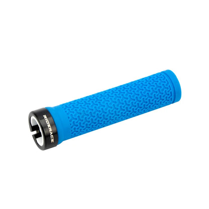 MTB Bicycle Handlebar Grips – Soft Rubber Non-Slip Grips with Single-Sided Lock & End Plugs for Mountain Bikes