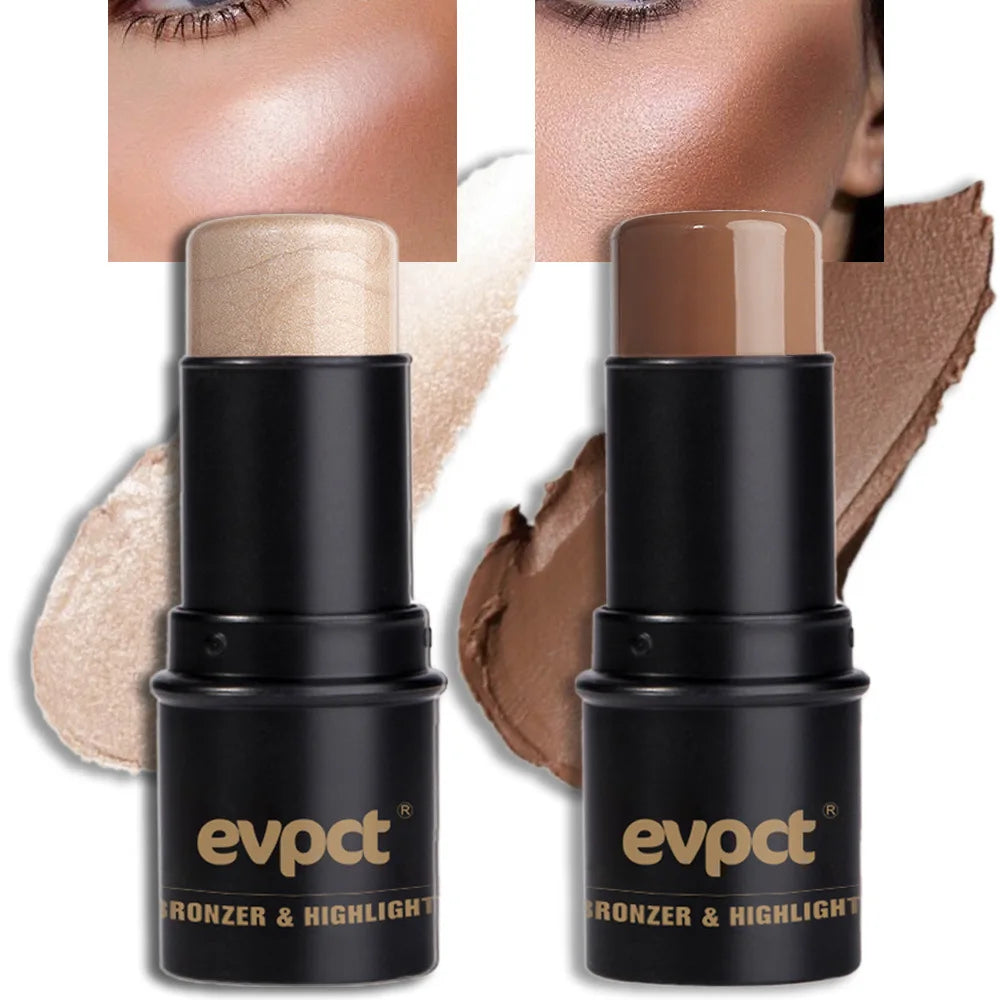 Highlighting & Bronzer Stick - Face Brightening Blusher, Rouge Concealer Pen, Long-Lasting Corrector & Nose Contouring Cosmetics