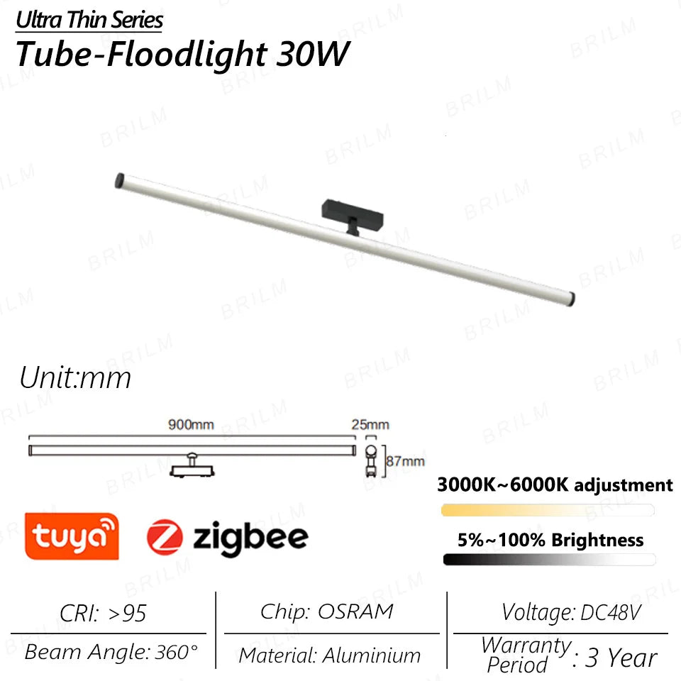 Ultra-Thin 6mm Magnetic Track Light – Dimmable LED Spot Lamp with Smart Tuya Zigbee Gateway