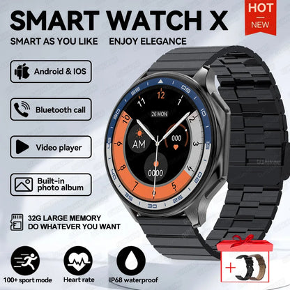 2024 OPPO Watch X Smartwatch — 4G, AMOLED Display, Music & Video, Bluetooth Call, IP68 Waterproof, Compatible with TWS Earphones