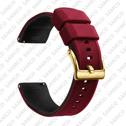 Quick-Release Silicone Watch Band - 18mm, 20mm and 22mm Rubber Replacement Strap for Huawei, Samsung Galaxy and Garmin Watches