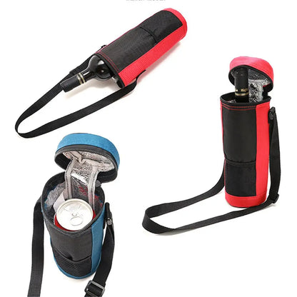 Universal Water Bottle Cooler Bag - Insulated High Capacity Pouch for Outdoor Travel, Camping & Hiking