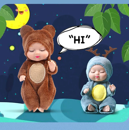 Reborn Baby Doll Kit - 6PCS Mini Sleeping Princess Doll Set with Clothes and Accessories for Kids Gift
