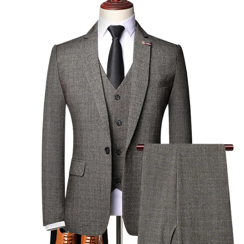 Traje de Hombre Elegante – 3-Piece Slim Fit Suit (Blazer + Vest + Pants) | Men’s Business & Wedding Suit 6XL