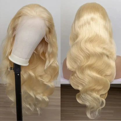 13x6 HD Lace Frontal Wig – Transparent 613 Blonde Body Wave Human Hair Wig, 250 Density