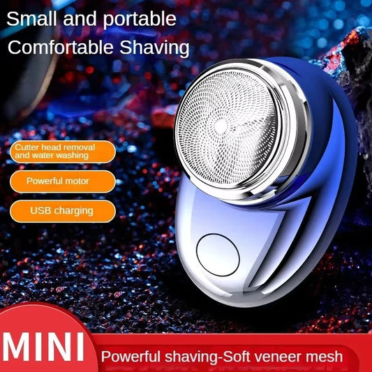 Waterproof Mini Electric Shaver – Portable Rechargeable Travel Beard & Facial Grooming Trimmer Tool