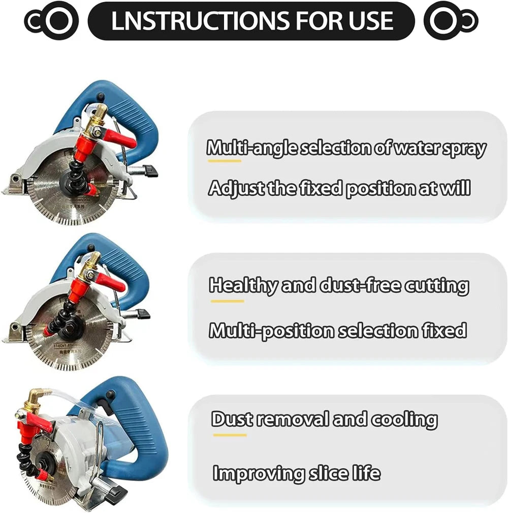 Coolant Misting Nozzle System – Dust-Proof Water Sprayer for Marble, Tile & Brick Cutting Machines