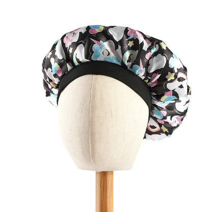 African Print Kids Satin Bonnet - Adjustable Ankara Sleep Cap for Babies & Children, Silk Shower Hat