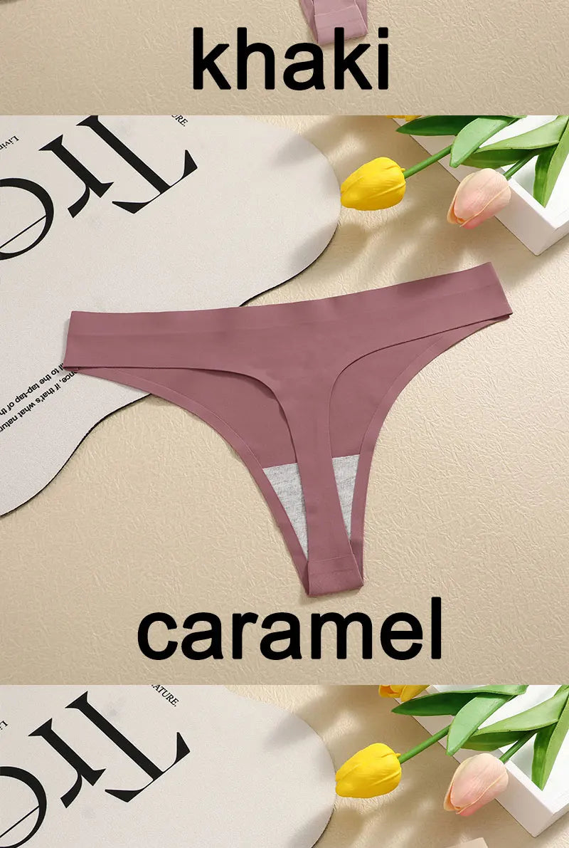 3PCS Sexy G-String Underwear Set – Breathable Seamless Low Waist T-Back Bikini Panties for Women, S-XL Sizes