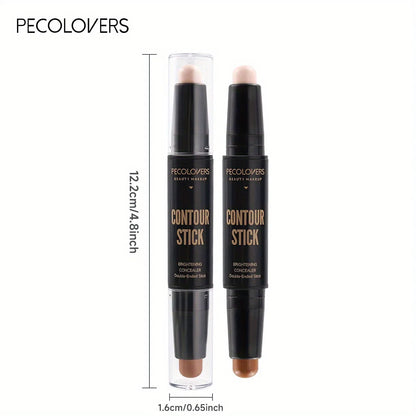 Double Head Contour Stick - Cream Concealer & Highlighter Makeup for Nose Sculpting and V Face Definition