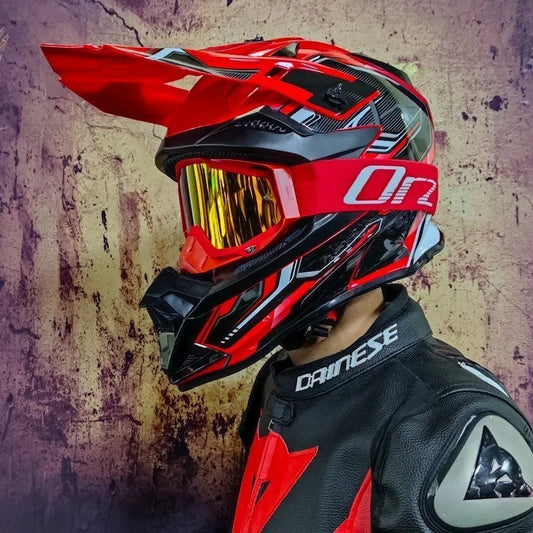 Off-Road Motorcycle Helmet - Bicycle Downhill AM DH Mountain Bike Casco, Cross & Motocross Safety Helmet