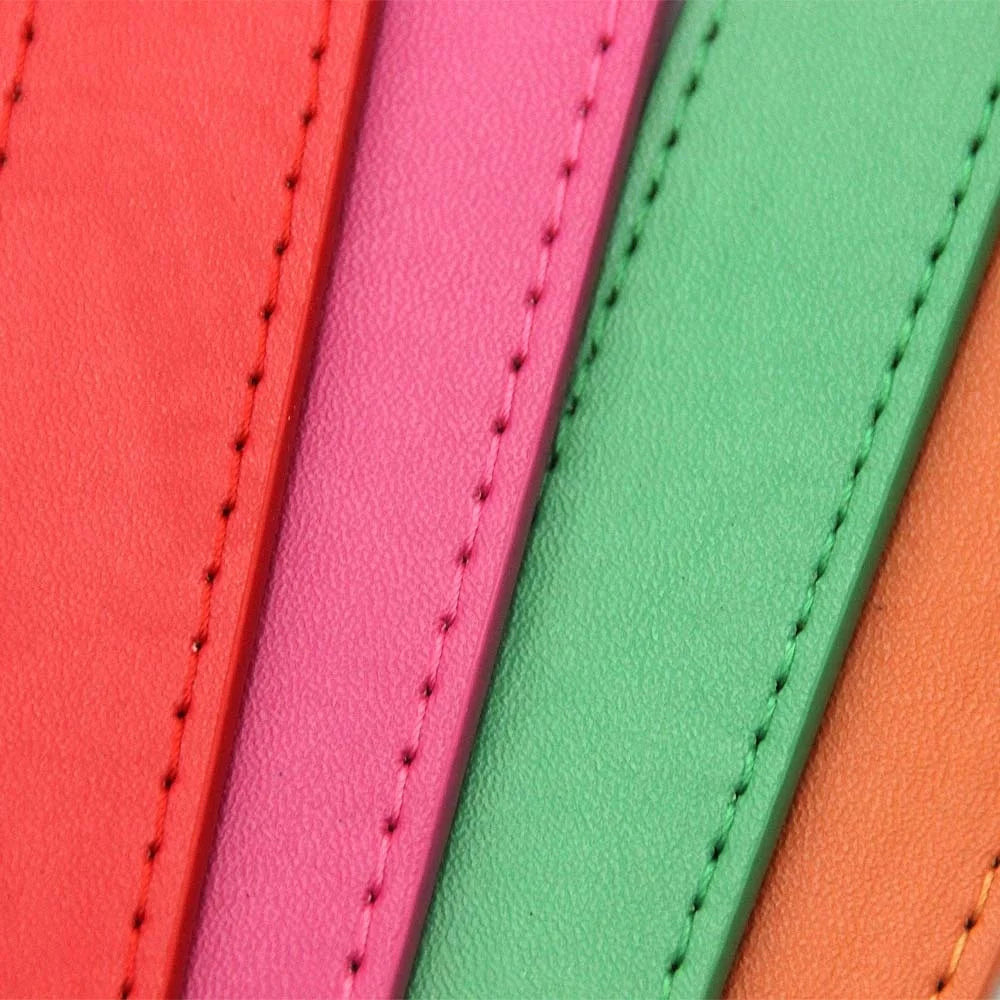 Solid Color Leather Dog Collar – Adjustable Cat Necklace & Puppy Neck Strap, Suitable for Medium & Small Dogs, Pet Supplies XS-XL