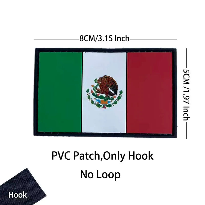 Mexico Flag Eagle Skull Patch - Embroidered Fabric & PVC Tactical Applique Badge for Bags and Gear