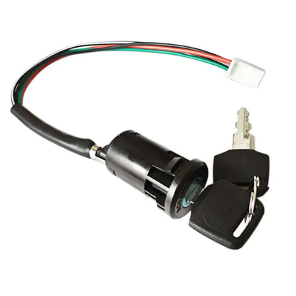 ATV Ignition Switch Key with Wire & Lock — Compatible with 50cc-250cc Quad & Dirt Bikes