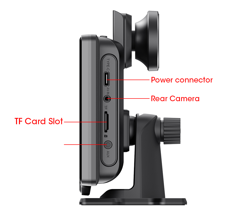 10.26'' 4K Dash Cam Car Mirror Video Player - Wireless CarPlay, Android Auto, GPS, and Rearview Camera Monitor