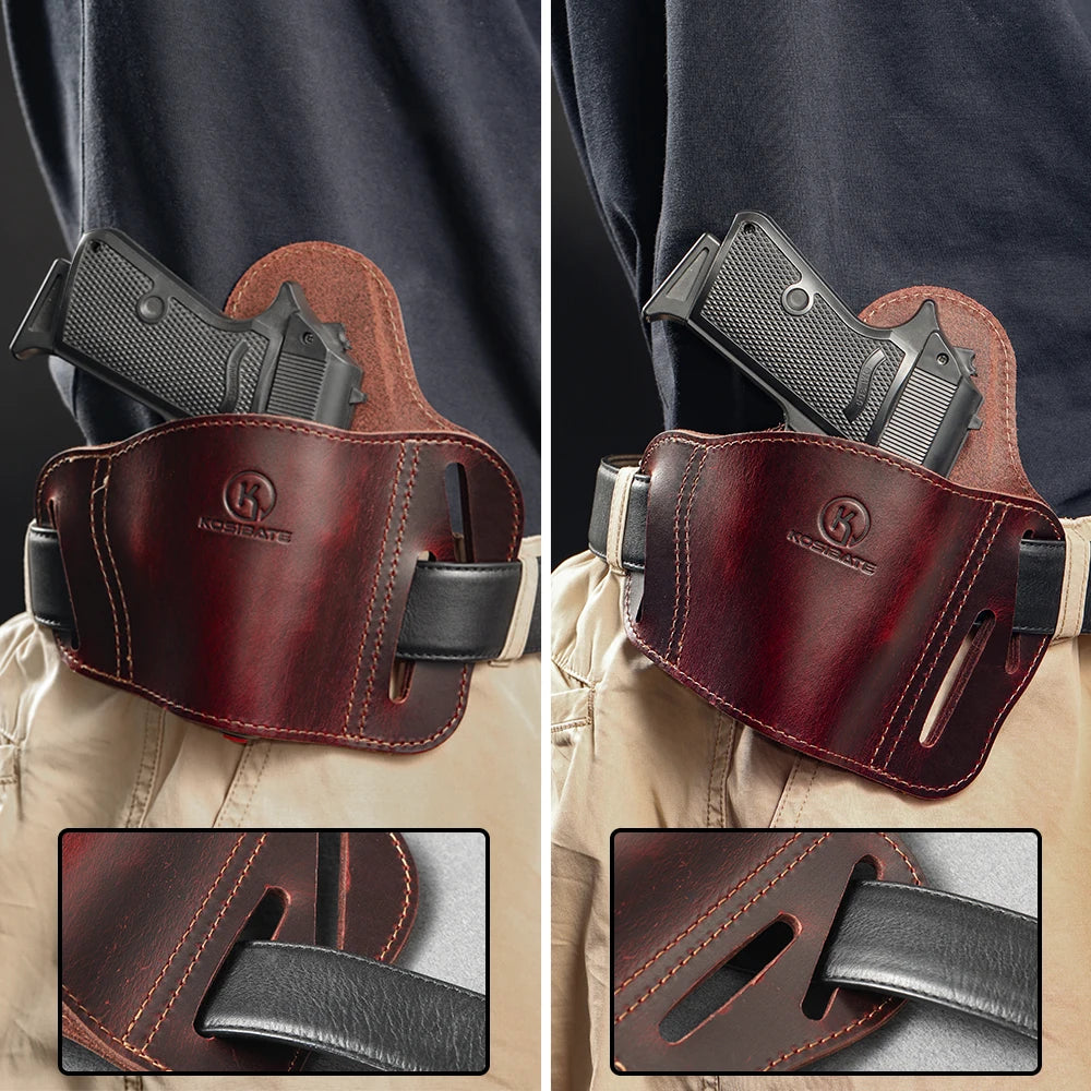 KOSIBATE Genuine Leather OWB Belt Holster for 1911 – Durable Outdoor Hunting Gun Holster