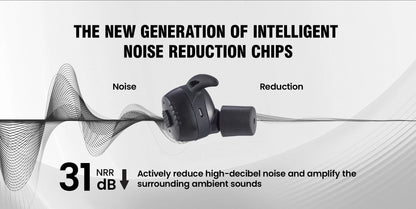 ARM NEXT E30 Tactical Bluetooth Headset – Electronic Noise-Cancelling Earplugs NRR27dB for Shooting