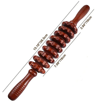 Curved Wooden Cellulite Roller – Body Shaping Massage Tool for Stomach & Lymphatic Drainage Therapy