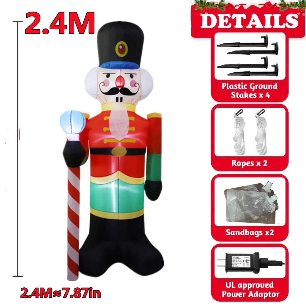 Inflatable Christmas Decorations – Tree, Snowman, Santa, Bear & Gingerbread Man with Built-in LED for Outdoor Garden & Party Decor