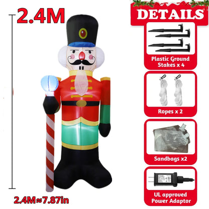 Inflatable Christmas Decorations – Tree, Snowman, Santa, Bear & Gingerbread Man with Built-in LED for Outdoor Garden & Party Decor