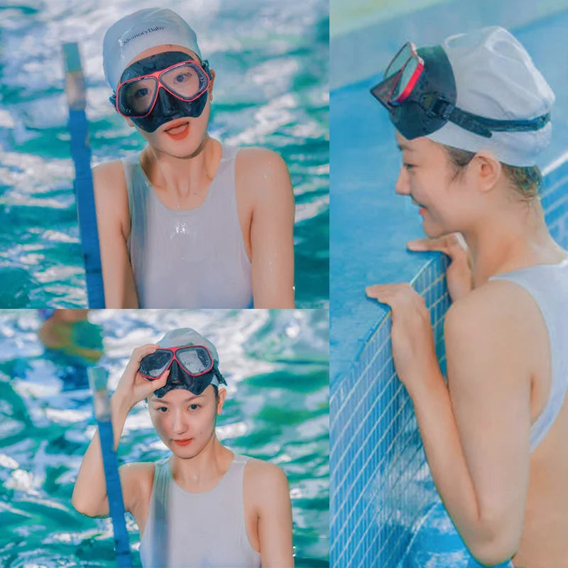 Apollo's Free Diving Mask – Aluminum Alloy Frame, Configurable Eye Degrees, Scuba and Snorkeling Glasses, Wet Tube Set