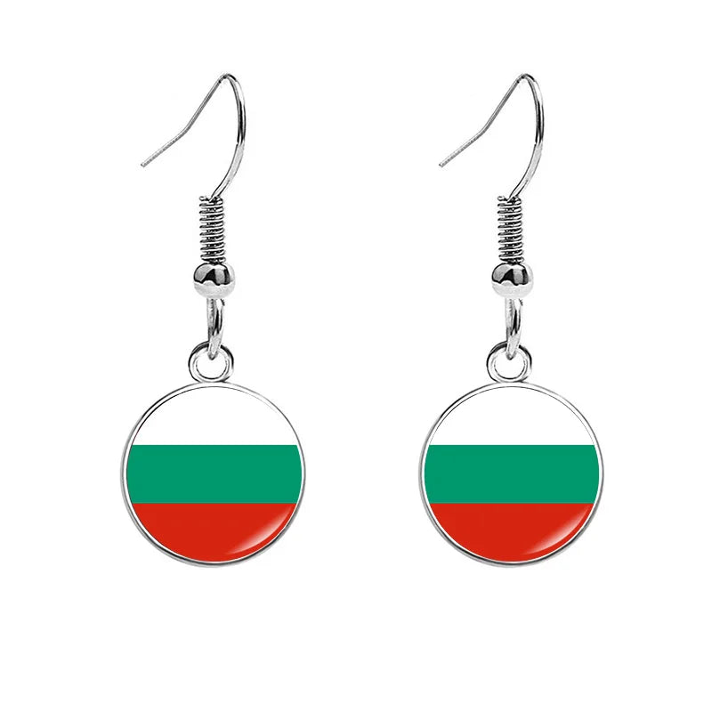 South & North America Flag Earrings - Patriotic Country Pride Drop Dangle Jewelry Gifts for Women