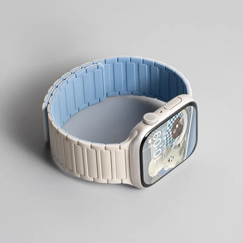 Magnetic Silicone Strap for Apple Watch — Fits Ultra 2 & Series 11–3 (40–49mm)