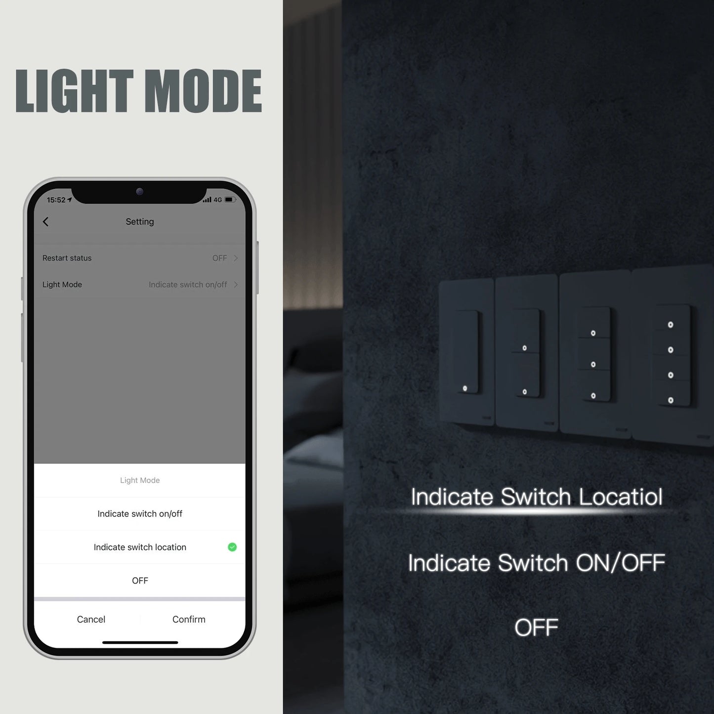 MOES Tuya Wi-Fi Smart Light Switch – US Single Pole Push Button Wall Switch, Alexa & Google Home Compatible, Neutral Wire Required