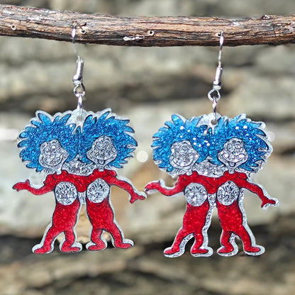 Teacher’s Day Acrylic Earrings - Cute Cat Dog Books Design Jewelry Gift for Teachers and Students