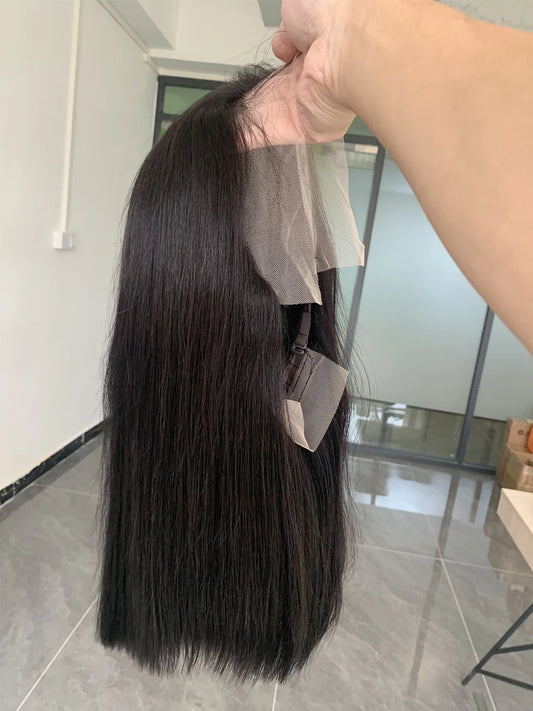 Raw Vietnamese Human Hair Lace Front Wig – 13x6 Bob, Straight Natural Black, 250% Density, 100% Human Hair