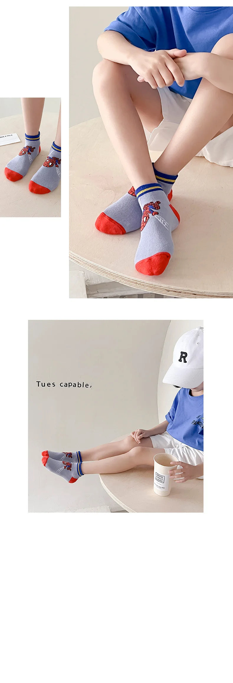 5 Pairs Spiderman Kids Socks – Anime Cartoon Short Socks for Boys & Girls, Summer & Spring Baby Boat Socks Gift for Ages 1-12 Years