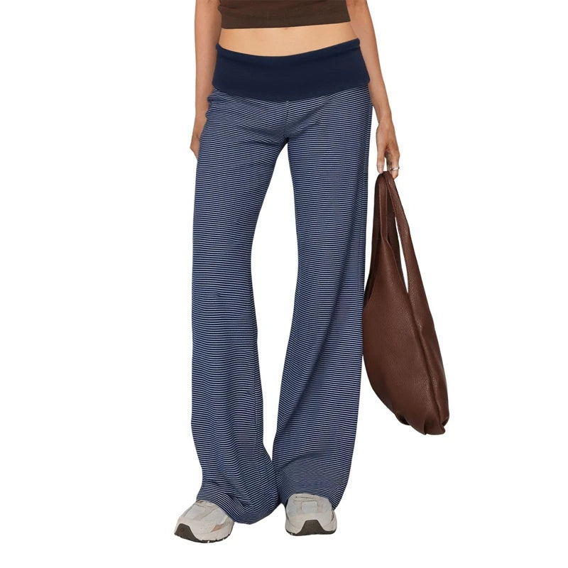 Women’s Casual Wide Leg Sweatpants – Low Rise Flared Yoga Lounge Pants for Teen Girls Back-to-School Outfit