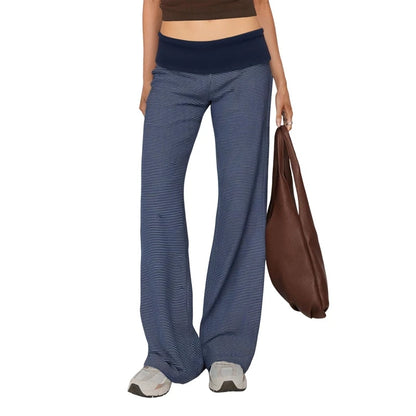 Women’s Casual Wide Leg Sweatpants – Low Rise Flared Yoga Lounge Pants for Teen Girls Back-to-School Outfit