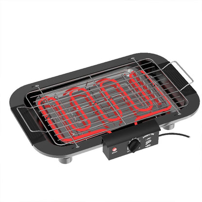 Electric Indoor Smokeless BBQ Pan — Versatile & Durable Grill for Cooking, Black, US Plug