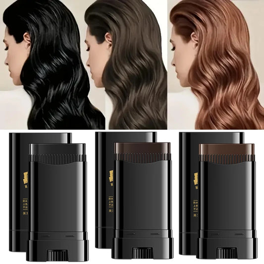 Waterproof Hair Dye Stick - Quick Gray Hair Coverage with Natural Long-Lasting Color for All Hair Types