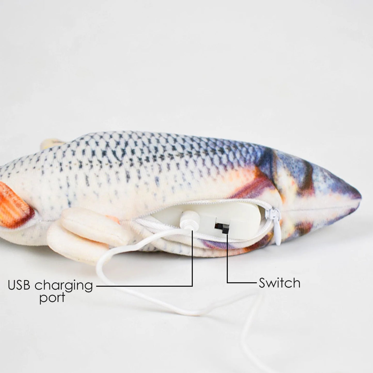 USB Rechargeable Interactive Floppy Fish Cat Toy – Realistic Electric Moving Fish for Cats & Dogs Chew & Play Pet Supplies