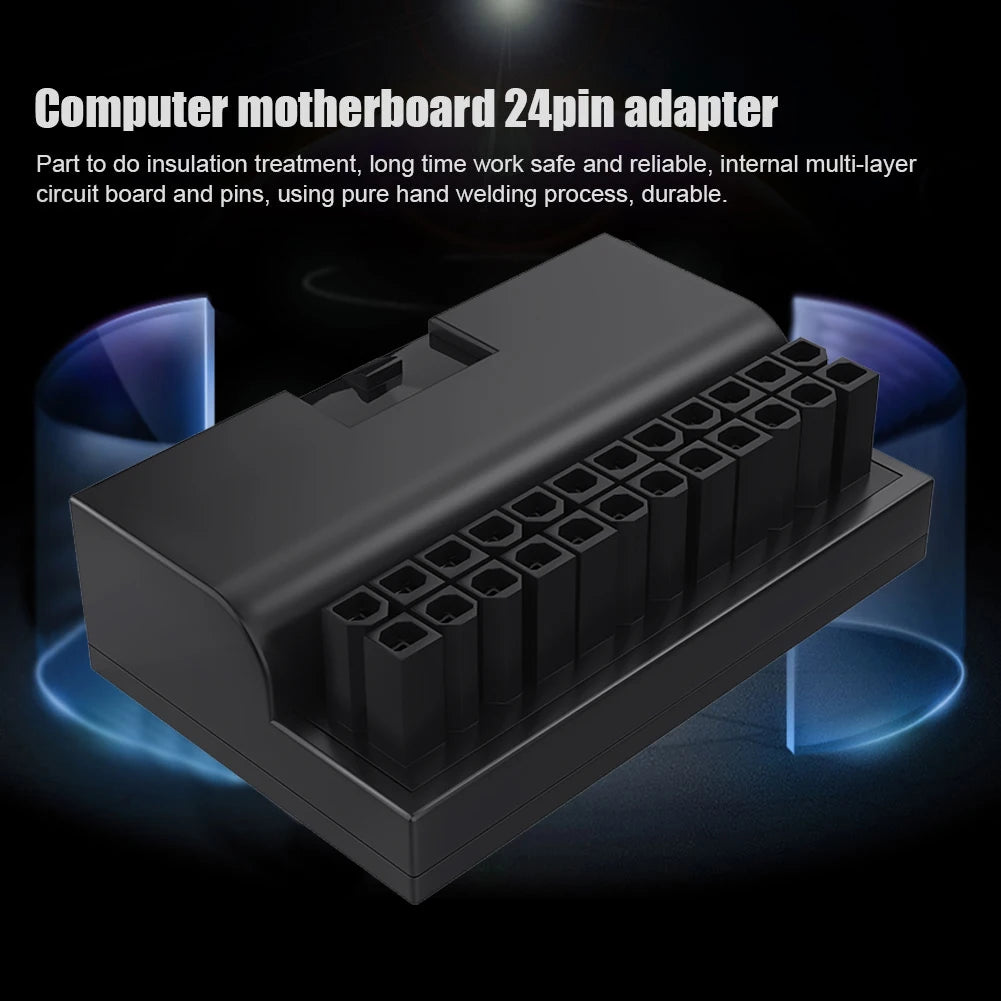 TEUCER 24-Pin ATX Power Adapter - 90° Motherboard Power Connector Extension Cable