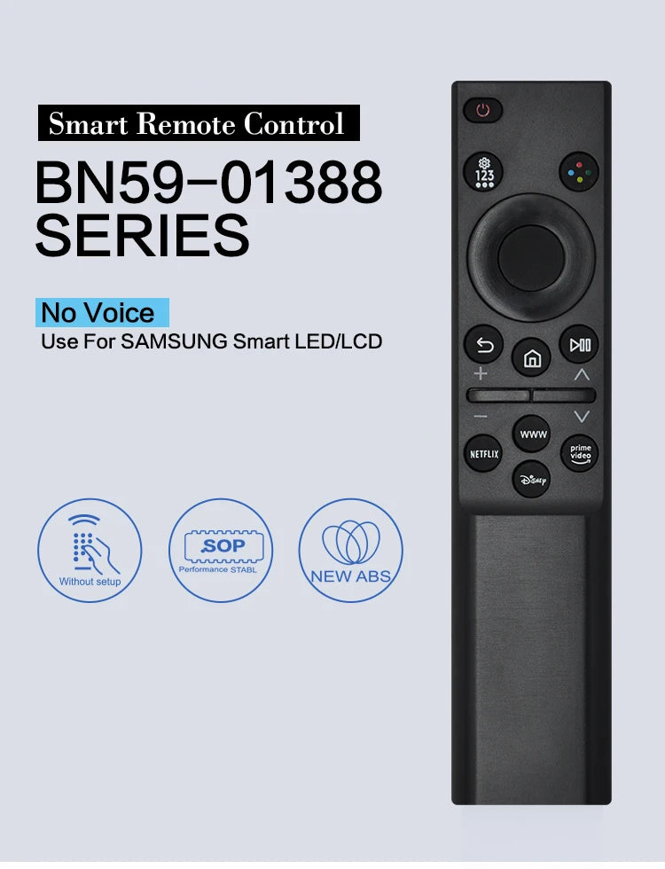 BN59-01388 Universal Smart TV Remote for Samsung LED LCD, Compatible with All Smart TVs, Netflix & Prime Video Buttons