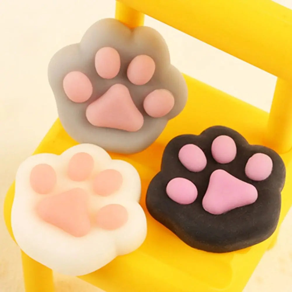 Mini Cat Paw Squeeze Toy - Silicone Pinch Decompression Fidget | Plush TPR Sensory Toy for Kids and Adults