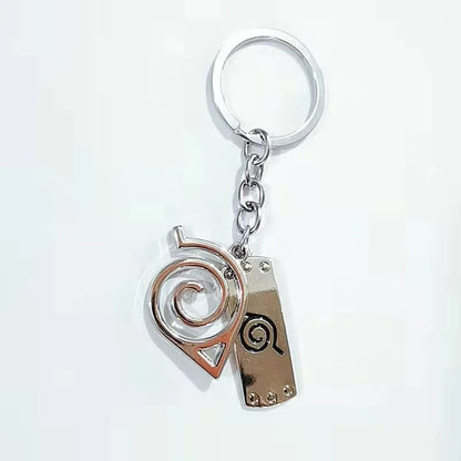 Anime Konoha Necklace & Keychain – Akatsuki Sharingan Jiraiya Pendant for Sasuke, Kakashi Cosplay Jewelry Gift