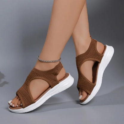 2025 Summer Women’s Casual Sports Sandals – Comfortable Mesh Wedge Beach & Roman Sandals