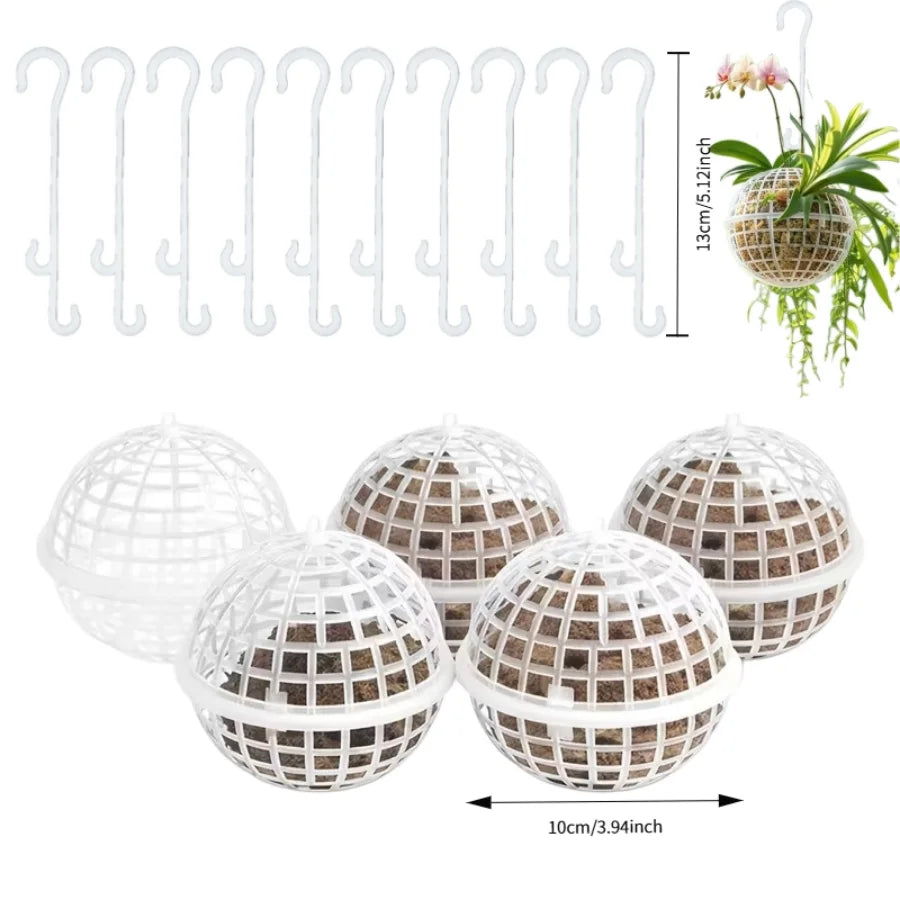 Wall-Mounted Plastic Planter Pot Set - Hanging Flower Pots for Succulents, Orchids, and Green Plants