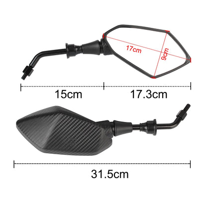 8mm / 10mm Convex Handlebar End Rearview Mirrors – Side Mirrors for Scooter, E-Bike, Motorcycle ( 1 Pair )